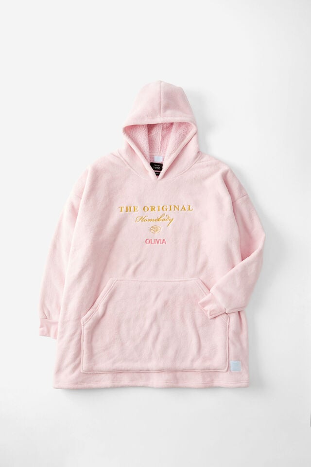 Personalised Collab Oversized Hoodie Adult, LCN MAT POLLY POCKET HOMEBODY