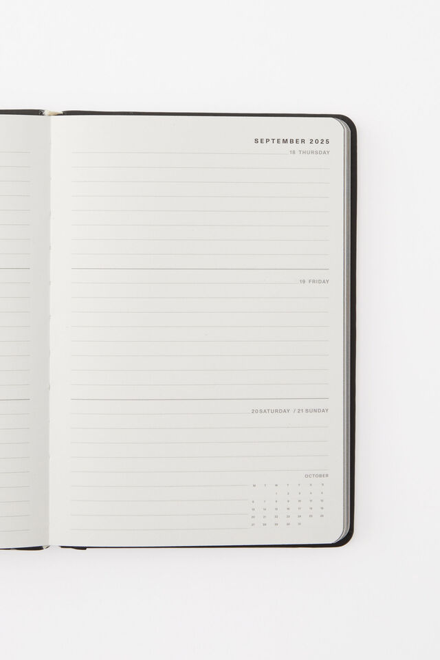 2025 26 A5 Weekly Buffalo Diary, BLACK