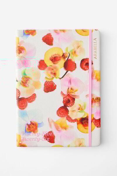 2025 26 A4 Personalised Weekly Buffalo Diary, FRUIT ORCHID / WHITE