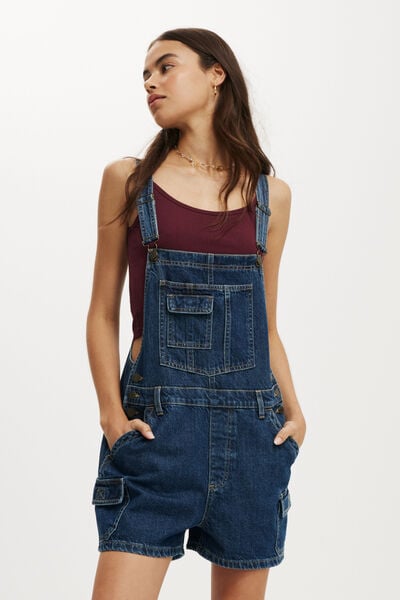 Short Denim Overall, NORDIC BLUE/CARGO
