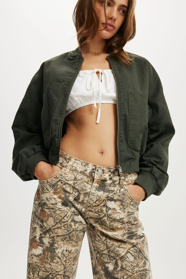 Low Rise Straight Jean, CAMO