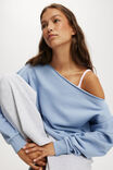 Moletom - Classic Fleece Off The Shoulder Sweatshirt, DUSK BLUE - vista alternativa 2