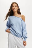 Moletom - Classic Fleece Off The Shoulder Sweatshirt, DUSK BLUE - vista alternativa 1