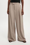 Izzy Pleated Suiting Pant, TAUPE MARLE - alternate image 4