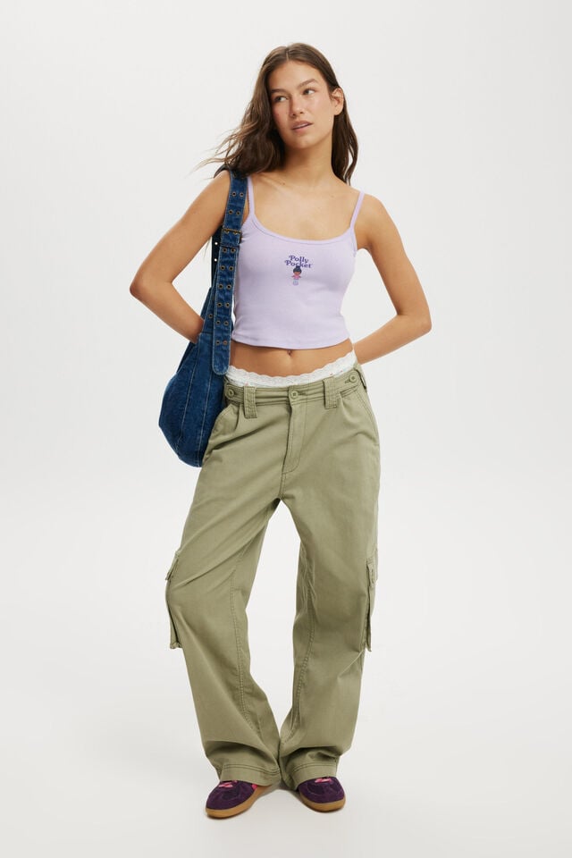 Polly Pocket 90S Graphic Strappy Cami, LCN MAT POLLY POCKET GIRL/ PASTEL LILAC