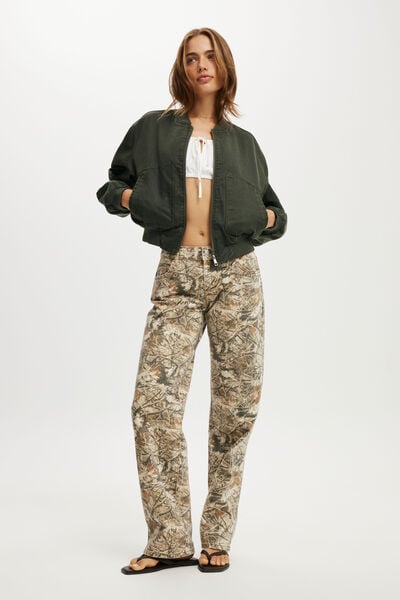 Low Rise Straight Jean, CAMO