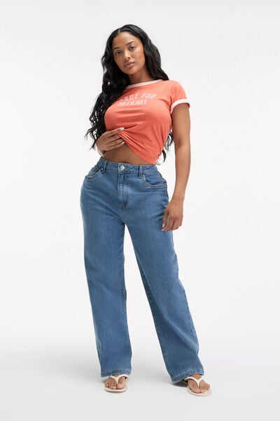 Calça - Curvy Stretch Straight Jean, SEA BLUE
