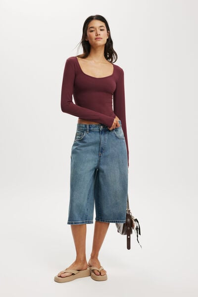 91 Baggy Denim Jort, 1991 STARS LEN BLUE