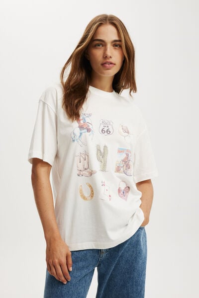 Camiseta - The Boxy Graphic Tee, WESTERN COLLAGE/ VINTAGE WHITE