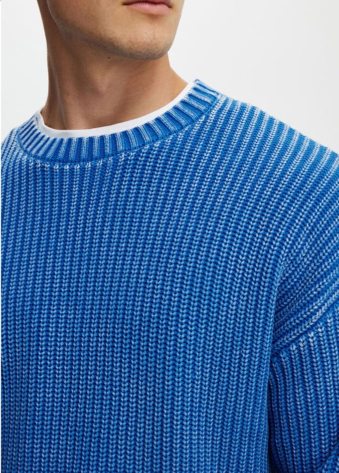 Washed Box Fit Crew Knit